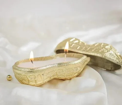 Ornate Golden Decorative Pooja Diya