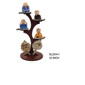 Peaceful Monk Lamba Tree Table Decor