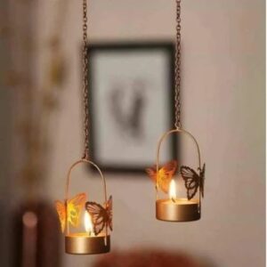 Metal butterfly t light candle holder