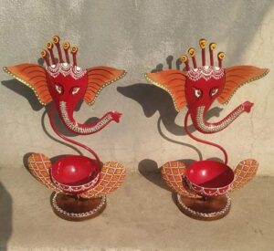 Iron Ganesh T Light Holder