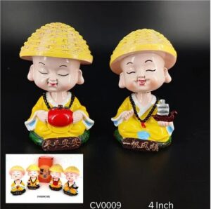 Smiling Harvest Monk Figurines