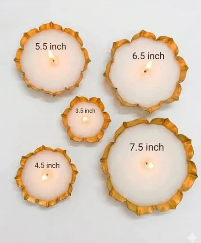 Decorative Lotus Shaped Metal Candle Holders
