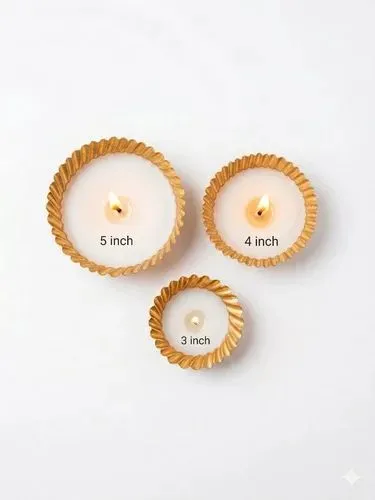 Lotus Shape Metal Urli Candle Holder