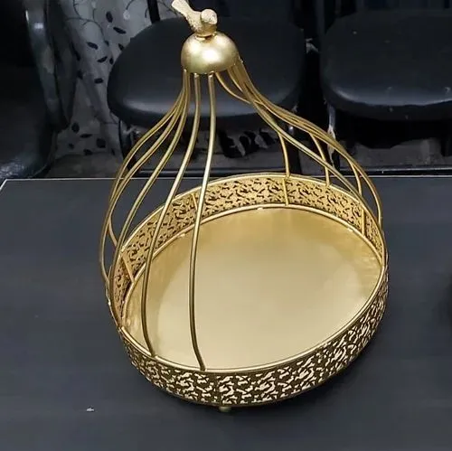 12-Inch Circular Decorative Metal Serving Tray