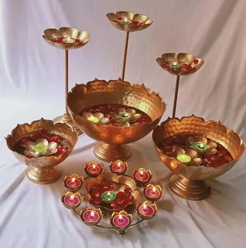 Metal Taj Urli With Bowl