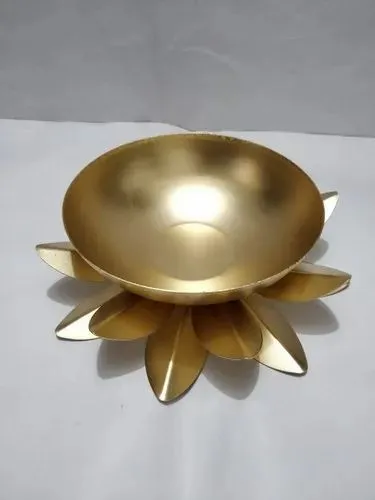 Round Metal Lotus Urli