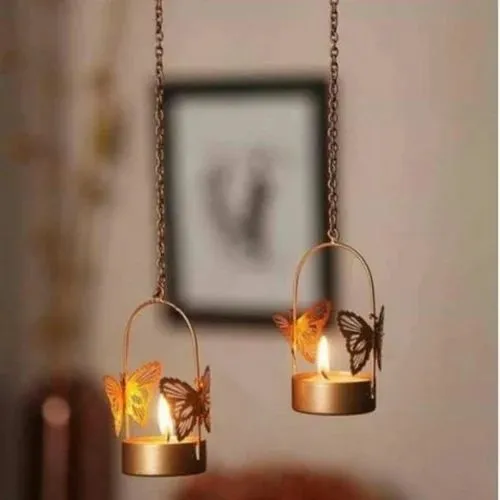 Metal butterfly t light candle holder