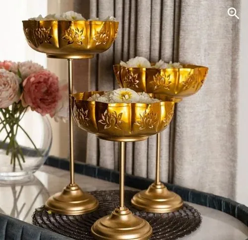 10 Inch Lotus 10 Inch Lotus Metal Urli Set